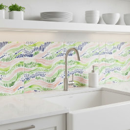 Azulejo Resumen acuarela Color verde azul rosado