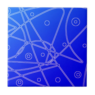 Azulejo Resumen Art Blue Lines Círculos Minimalismo