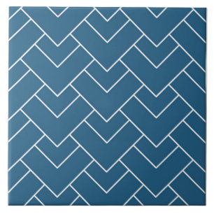 Azulejo Resumen Art Decó Estilo Marino Azul Cerámico