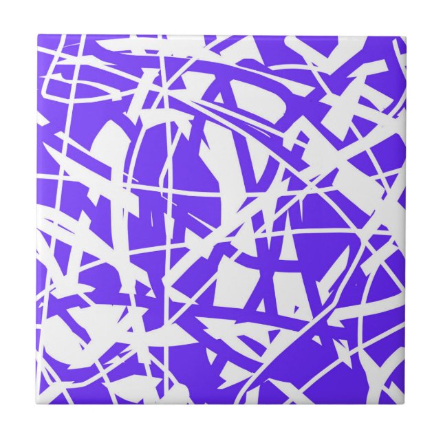 Azulejo Resumen Art Lavender Blue Purple White Minimalismo (Frente)