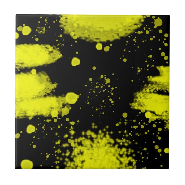 Azulejo Resumen Art Minimalismo Amarillo negro (Frente)