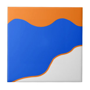 Azulejo Resumen Art Minimalismo Pastel Naranja Azul