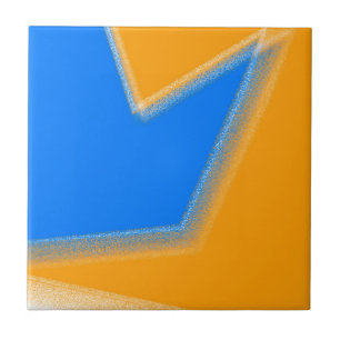 Azulejo Resumen Art Pastel Lavender Naranja Azul