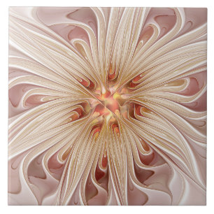 Azulejo Resumen Arte Fractal Peach Pastel Moderno