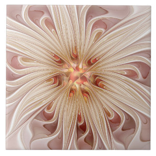 Azulejo Resumen Arte Fractal Peach Pastel Moderno