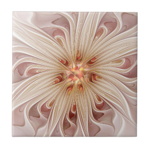 Azulejo Resumen Arte Fractal Peach Pastel Moderno
