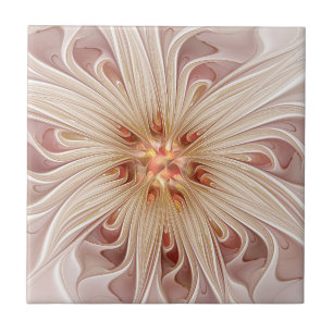 Azulejo Resumen Arte Fractal Peach Pastel Moderno
