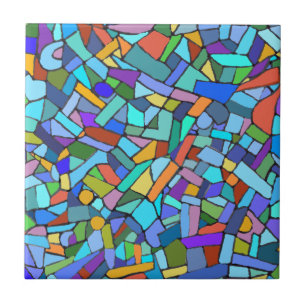 Azulejo Resumen Arte Hermoso Mosaico Azul Colorido