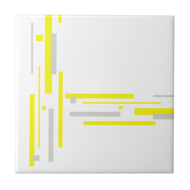 Azulejo Resumen Arte Minimalismo Gris Amarillo (Frente)