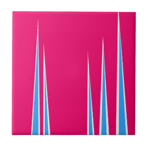 Azulejo Resumen Arte Rosa Azul Blanco Minimalismo