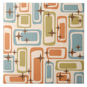 Azulejo Resumen atómico moderno de mediados del siglo XX