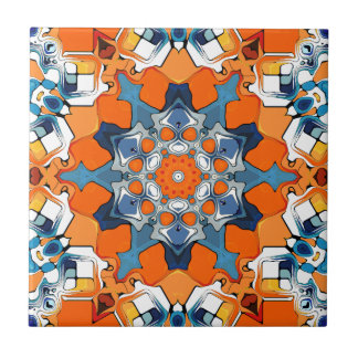Azulejo Resumen Azul Y Naranja