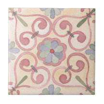 Resumen bohemio artístico del rosa retro floral