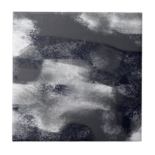 Azulejo Resumen contemporáneo en blanco y negro