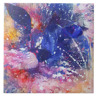 Azulejo Resumen Cósmico de Dreamscape Cat