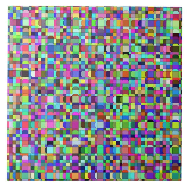Azulejo Resumen Cuadrados Formas Patrón Multicolor (Frente)