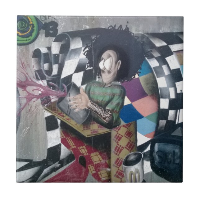 Azulejo Resumen de arte de graffiti (Frente)