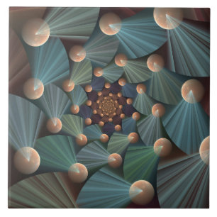 Azulejo Resumen de arte fractal con pizarra marrón profund