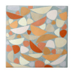 Azulejo Resumen de arte geométrico moderno<br><div class="desc">Arte geométrico abstracto contemporáneo moderno con formas de fluido orgánico en colores pastel cálidos.</div>