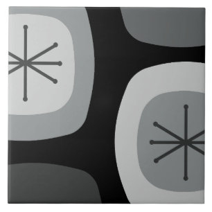 Azulejo Resumen de arte gris oscuro de los años 50