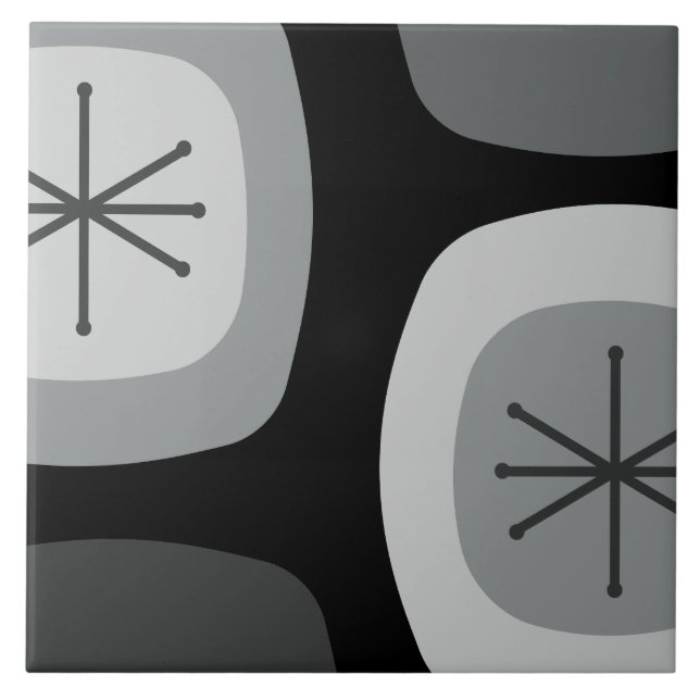 Azulejo Resumen de arte gris oscuro de los años 50 (Frente)