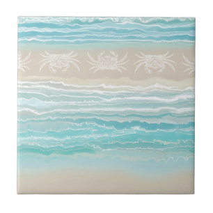 Azulejo Resumen de Beach Ocean Design 292 Crab