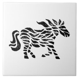 Azulejo Resumen de bloques de madera de caballo Imprimir m