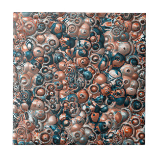 Azulejo Resumen De Cobre 3D Y Azul