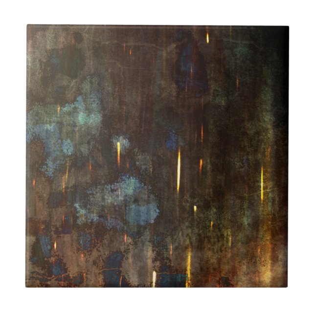 Azulejo Resumen de Dark Blue Brown (Frente)