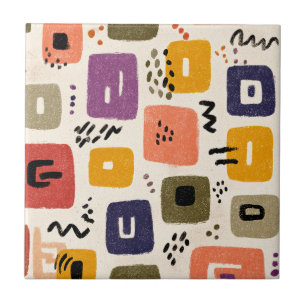 Azulejo Resumen de Doodle Retro Jugador Moderna a mediad