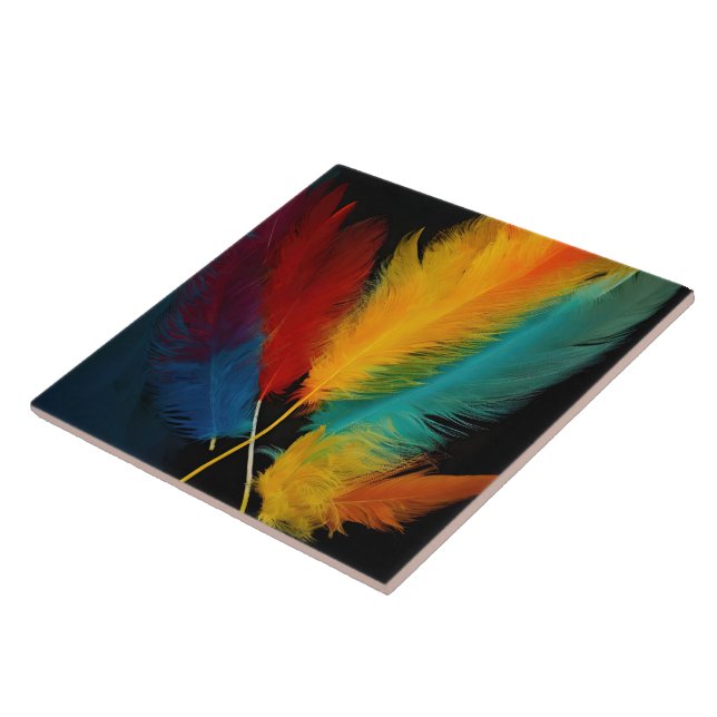 Azulejo Resumen de Feather del Suroeste (Lado)