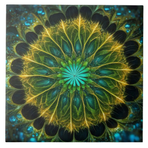 Azulejo Resumen de follaje radial