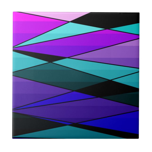 Azulejo Resumen de formas geométricas modernas triángulos  (Frente)