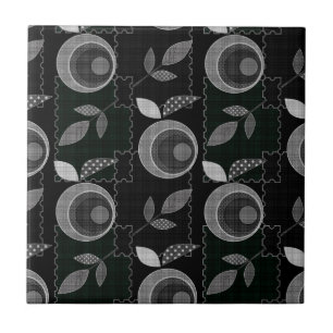 Azulejo Resumen de hojas de manzana monocromáticas moderna