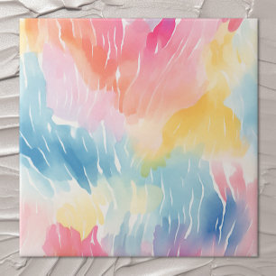 Azulejo Resumen de la acuarela del arcoiris del Pastel