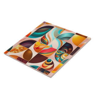 Azulejo Resumen de la colección de plazas retro modernas