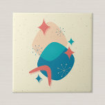 Azulejo Resumen de la Edad Atómica Retro Mid Century<br><div class="desc">Recorra el tiempo con este diseño abstracto inspirado en la era de mediados de siglo. Tiene una serie de boomerang,  starburst,  estrellas,  puntos y formas con una hermosa gama de colores. Perfecto para los amantes de la era atómica y el estilo retro.</div>