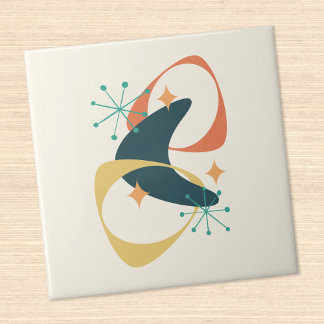 Azulejo Resumen de la edad del espacio atómico de mediados