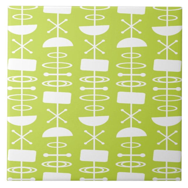 Azulejo Resumen de la era atómica Símbolos Chartreuse (Frente)