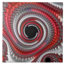 Azulejo Resumen de la espiral de gradiente rojo y negro