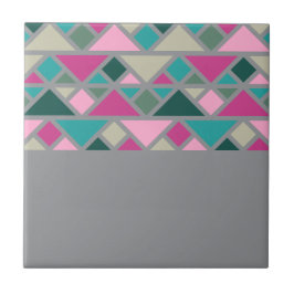 Azulejo Resumen de la fucsia rosa geométrica turquesa