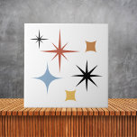 Azulejo Resumen de las estrellas retro vintage de mediados<br><div class="desc">Estrellas retro vintage de mediados del siglo</div>