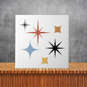 Azulejo Resumen de las estrellas retro vintage de mediados