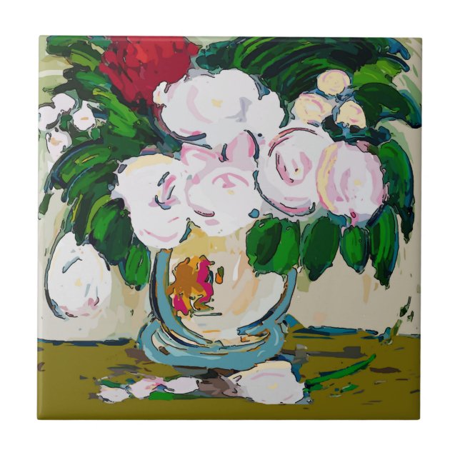 Azulejo Resumen de las flores (Frente)