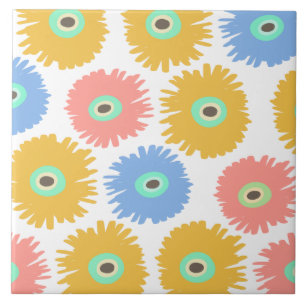 Azulejo Resumen de las flores de la carnación amarilla de 