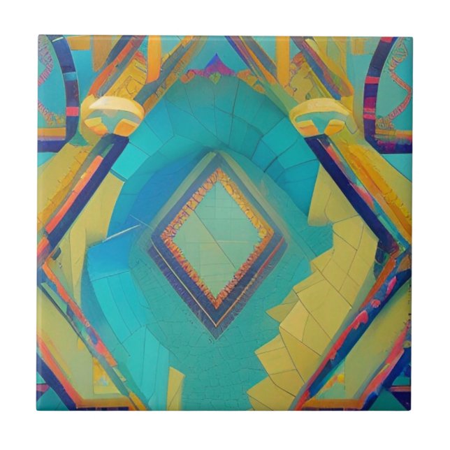 Azulejo Resumen de las voces del gatito de mosaico turques (Frente)