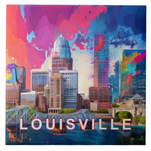 Azulejo Resumen de Louisville Skyline Art Moderno