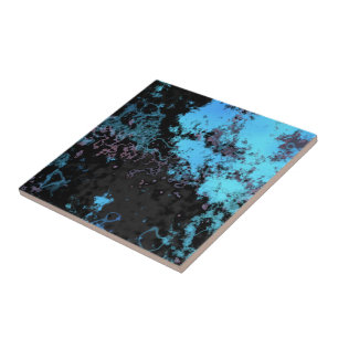 Azulejo Resumen de mármol azul, gris y morado