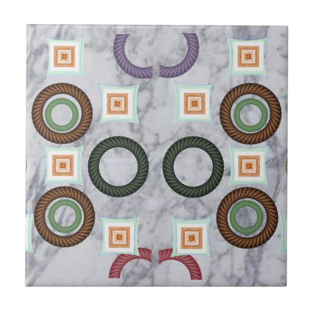 Azulejo Resumen de mármol blanco de mosaico cerámico (Frente)