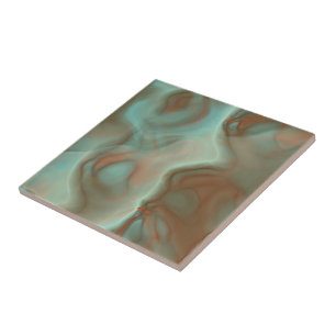 Azulejo Resumen de mármol turquesa y rojizo